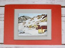 Winter cabin watercolor for sale  Littleton