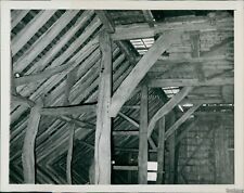 Used, Vintage Hand-Hewn Posts & Timber Beams Support Roof Of Barn Historic Photo 7X9 for sale  Shipping to South Africa