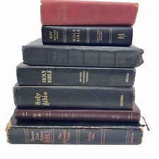 Lote De Colección De 7 Biblias Libros Envejecidos - Decoración De Escena Rojo Negro Algo De Cuero segunda mano  Embacar hacia Mexico
