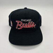 Vintage Sports Specialties Script SnapBack Hat Chicago Bulls Wool Blend Black, used for sale  Shipping to South Africa