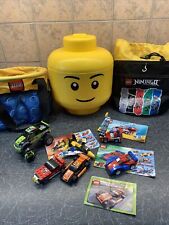 Used, LARGE yellow boy face Lego Head Toy  Storage Box  27cm tall Car sets carry bags  for sale  DUNSTABLE