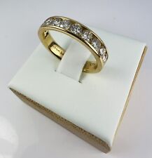 Conjunto de canais de ouro amarelo 14K anel de pulseira de diamante redondo natural genuíno tamanho 7 comprar usado  Enviando para Brazil