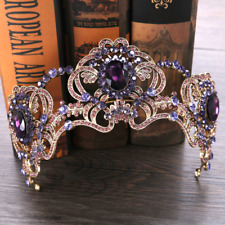Accesorios para cabello de estrás corona de cristal púrpura barroco belleza princesa princesa segunda mano  Embacar hacia Mexico