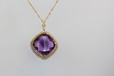 18.53 Carat Natural Amethyst in 14 K Solid Yellow Gold Necklace & Pendant for sale  Shipping to Canada