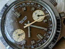 Cronografo subacqueo vintage 1973 Bulova N3 con quadrante marrone tropicale, pusher mancante usato  Spedire a Italy