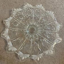 Cake Stand Clear/Frosted Glass 14” Round 2” Pedestal Vintage No Chips Or Cracks for sale  Shipping to South Africa