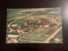 Postal de lino - KANSAS - Wichita - Vista de la universidad - Edificios de campos de fútbol, usado segunda mano  Embacar hacia Argentina