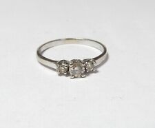 Used, 10K SOLID WHITE GOLD RING WITH 3 ROUND BRILLIANT CUT NATURAL DIAMONDS for sale  Shipping to South Africa