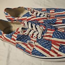 Zapatos VANS EE. UU. Bandera Americana Rojo Blanco Azul Lona con cordones 4 de julio para hombre 13 segunda mano  Embacar hacia Argentina