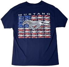 Camiseta Ford Mustang EUA bandeira de carro empilhada com pônei azul marinho G comprar usado  Enviando para Brazil