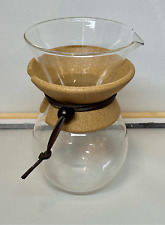 Vierta jarra de café de vidrio más de 6 tazas cordón de cuero y soportes de corcho Mubod 157 segunda mano  Embacar hacia Argentina