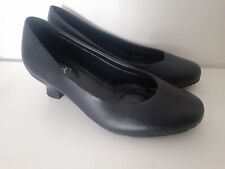 Hotter Navy Blue Leather Shimmy Court Shoes Uk 4 EXF Width Small Heels Slip on  for sale  Shipping to South Africa