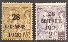 2x Selos Optd. de Mônaco 1921, "Casamento da Princesa Charlotte" Mh comprar usado  Enviando para Brazil