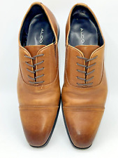 ALDO Men's Dress Oxford Brown Shoes Leather Upper Cognac Size 9M Lace Up Casual for sale  Shipping to South Africa