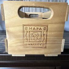 Napa Valley Wood 24 CD Storage Holder Rack Shelf Crate Caddy Bin w/ Handles for sale  Shipping to South Africa