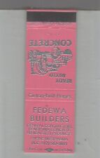 Matchbook cover fedwa for sale  Raymond