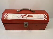 Coche de carreras rojo #14 Ford GT 40 16"" caja de herramientas pequeña de colección con gran pátina segunda mano  Embacar hacia Argentina