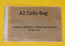 Used, 50X A2 Thick Cello Bags for Artwork / Posters - Clear Plastic Bags - FROM UK for sale  Shipping to South Africa