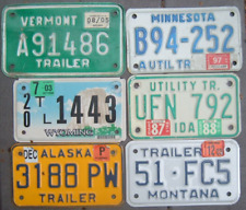 Usado, Lote de 6 placas de licença de reboque estilo MOTOCICLETA Alasca Vermont WY MN Idaho MT comprar usado  Enviando para Brazil