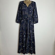 Joules Dress Midaxi Hadley Navy Print Pocket Belted 3/4 Sleeve New Size 12 for sale  Shipping to South Africa