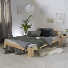Łóżko drewniane 160x200 lite ze stelażem listwowym drewno rama łóżka podwójne łóżko homestyle4u na sprzedaż  Wysyłka do Poland
