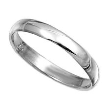 Solid Sterling Silver Plain  Band Polished Ring 3mm Wide Sizes G-Z Wedding Thumb for sale  POOLE