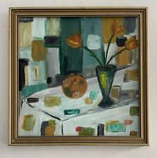 Original Abstract Cubist Modernist Still Life Oil On Canvas Painting, used for sale  Shipping to South Africa