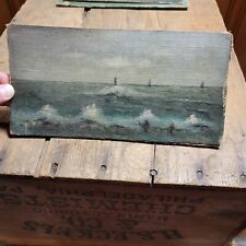 Vintage Antique ocean Landscape seascape oil painting MA Massachusetts NY ? CR for sale  Shipping to Canada