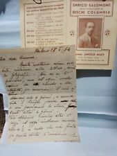 Lettera manoscritta autografat usato  Villa Santo Stefano