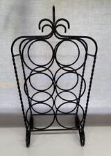 Black Wrought Iron Wine Rack  Freestanding Holds 6 Bottles. for sale  Shipping to South Africa