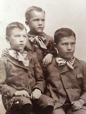Cabinet Card Photo Of Three Siblings Wearing Nice Suits And Bowties for sale  Altamonte Springs