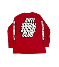 Camisa masculina manga longa vermelha letra bloqueada clube social anti-social tamanho grande comprar usado  Enviando para Brazil