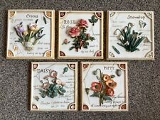 3D Ceramic Floral Wall Plaques 16.5cm x 17.5cm Wall Hanging Multi Listing for sale  Shipping to South Africa