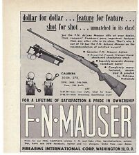 1952 FN deLuxe rifle Mauser armas de fuego International Corporation anuncio impreso vintage segunda mano  Embacar hacia Mexico