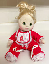 Vintage 1985 Mattel My Child Lalka Blond Zielone oczy Oryginalna odzież Czerwona piżama 15" na sprzedaż  Wysyłka do Poland