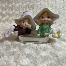 Vintage HOMCO Pixie Elf Fairy Figurines #5213 Lot Of Two ( 2) Unique And Fun Set for sale  Wellsville