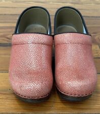 Dansko clog shoe pink peach red pattern size EU 38 (US 7.5 - 8) for sale  Shipping to South Africa