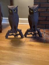 Owl andirons cast for sale  Beacon