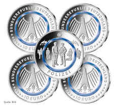 Moneda conmemorativa de 5 x 10 euros Alemania 2024 bfr. - Policía - A D F G J - Serie VVK segunda mano  Embacar hacia Argentina