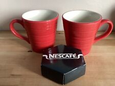 Nescafe Coffee Mugs Red Design Textured Stoneware Mugs & Nescafé Set Of Coasters, used for sale  Shipping to South Africa