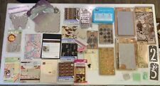 Lot Of Craft Supples/Tim Holtz/Stampin Up/ Fabric/ribbon/ Chipboard for sale  Shipping to South Africa