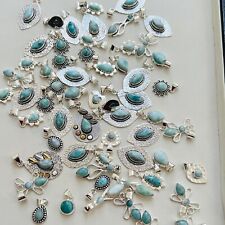 LOTE!! Lote atacado de joias pendentes folheadas a prata 925 Larimar feitas à mão comprar usado  Enviando para Brazil
