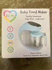 Mezcladora de alimentos para bebés EVLA'S Baby Food Maker procesador de alimentos molinillo vapor azul claro NOB segunda mano  Embacar hacia Mexico