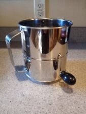 8-Cup Stainless Steel Rotary Powder Flour Sifter Hand Crank W/ Mesh Screen for sale  Shipping to South Africa