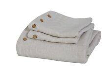3 PC Pure French Flax Linen Duvet Cover Set In Natural Linen Color for sale  Shipping to South Africa
