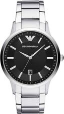 Relógio de quartzo analógico Emporio Armani Sportivo mostrador preto aço inoxidável prata comprar usado  Enviando para Brazil