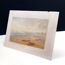 Vintage Watercolour Art Painting Signed A.F.C. Beach Seaside Seascape View, used for sale  Shipping to South Africa
