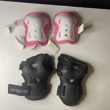 Juego de codos y protectores de muñeca para patines jóvenes pequeños buen estado rosa segunda mano  Embacar hacia Argentina