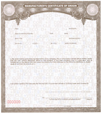 Ten certificate origin for sale  Salt Lake City