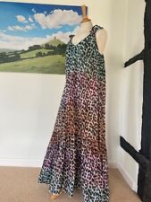 JULIET DUNN Cotton Tie Dye Leopard Print Maxi Dress, One Size, Worn x 1, £235 for sale  Shipping to South Africa